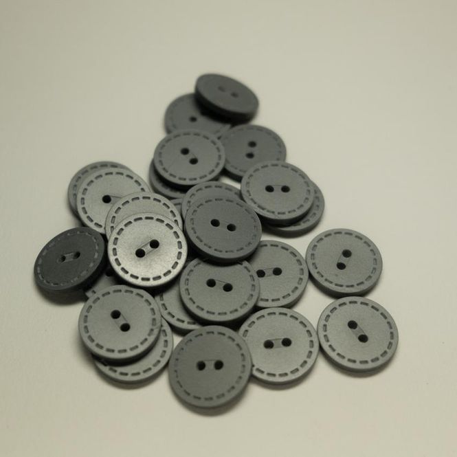 Hovedbilde Knapp Sølv med stikninger 24mm