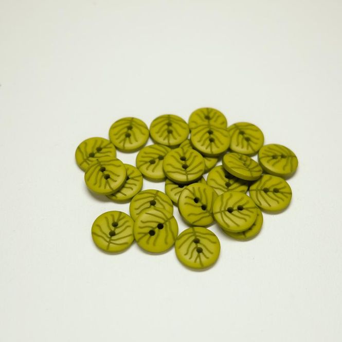 Hovedbilde Knapp grønn preget tre 20 mm