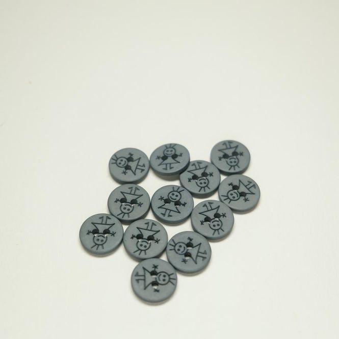 Hovedbilde Knapp Jente Grå 15mm