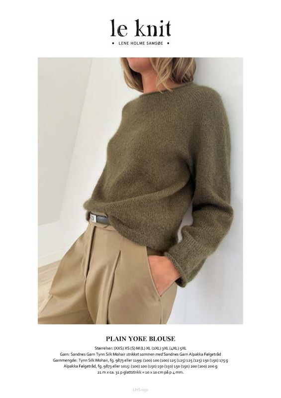 LHS-50  Plain Yoke Blouse oppskrift