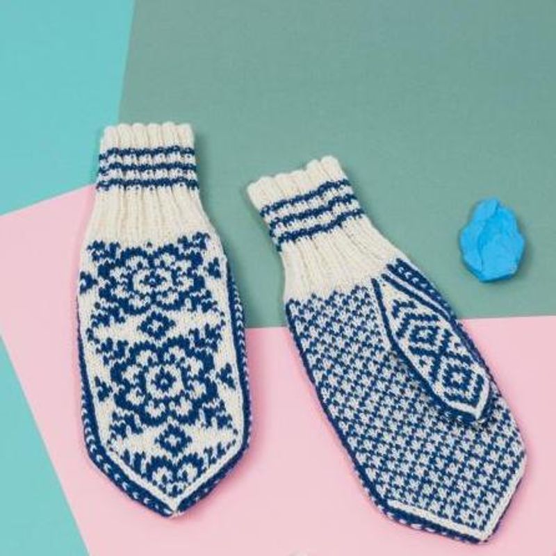 437-1 Vott med Appelsinarose til barn, dame og herre oppskrift