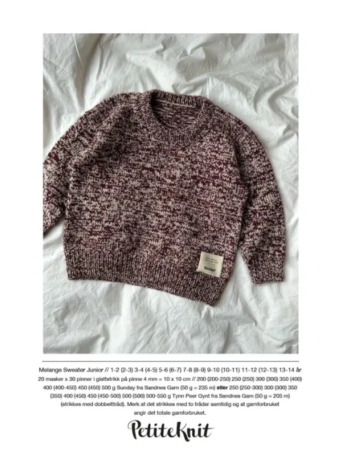 Hovedbilde PK-196  Melange sweater junior oppskrift